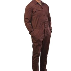 BR/HTG-SF-78 Banana Republic Reissue M Chocolate Rust Utility Jumpsuit Gorpcore